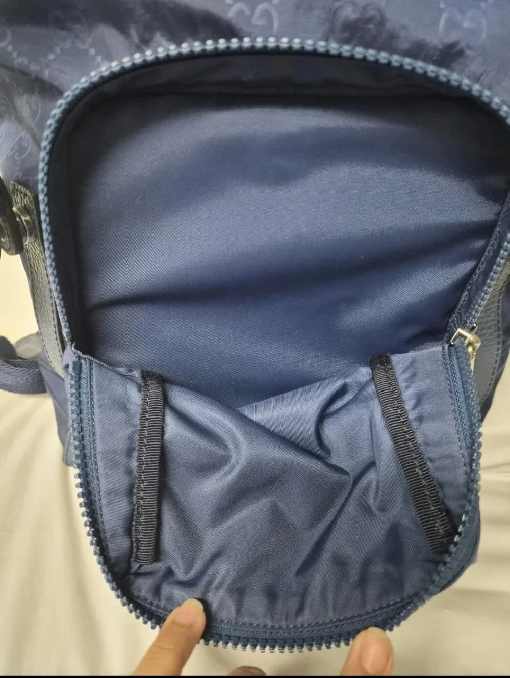 Authentic Gucci Blue Guccissima Nylon and Leather Light Backpack